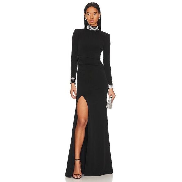 NWT Cinq a Sept Izzy Gown in Black Size 6 $695 - Picture 1 of 9